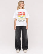 Mockup Boxy Heavyweight Tee White female full-body 08