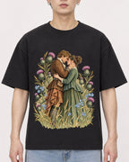 Mockup Boxy Heavyweight Tee Black male close-up 01