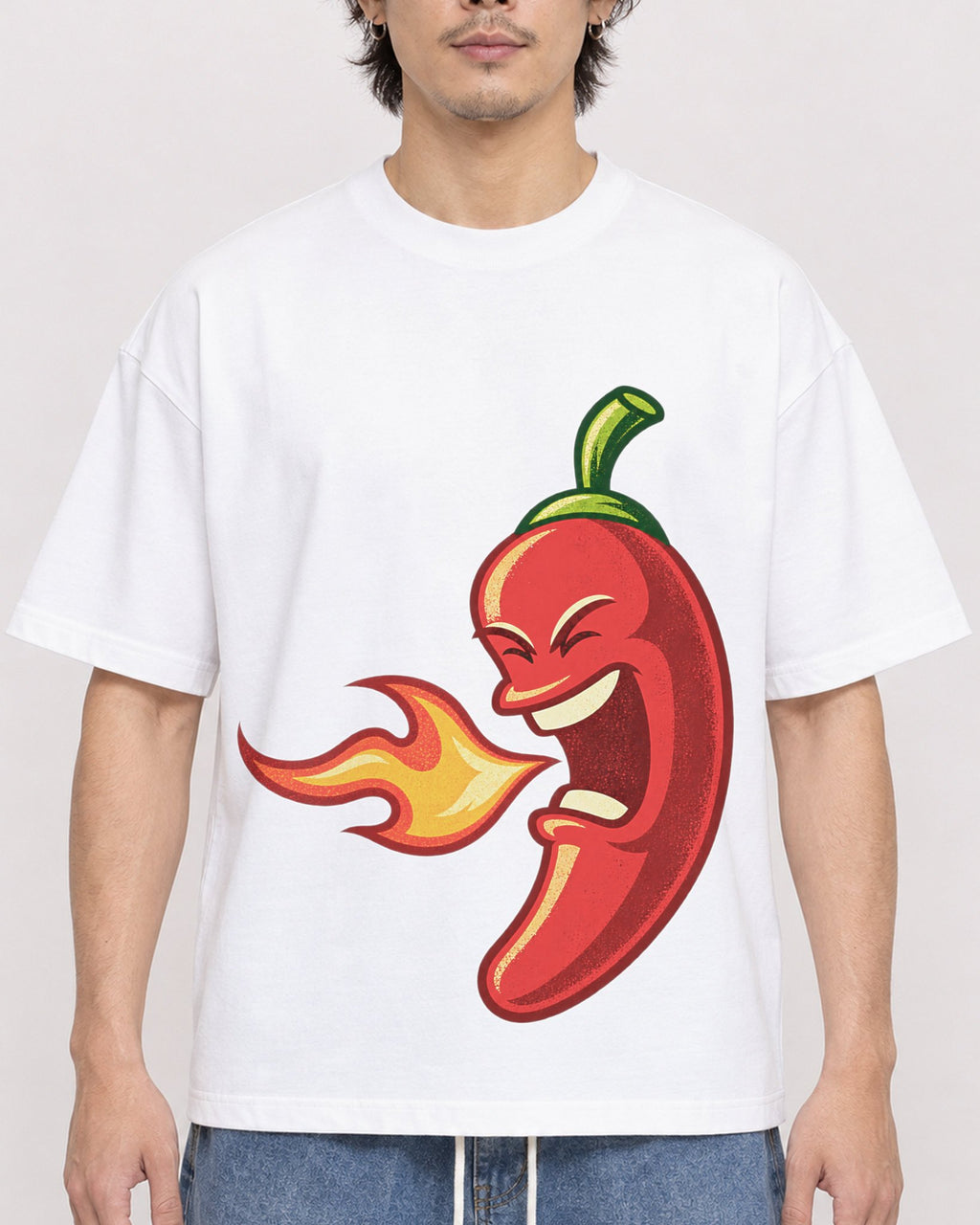 Mockup Boxy Heavyweight Tee White male close-up 03