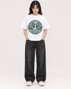 Mockup Boxy Heavyweight Tee White female full-body 13