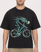Mockup Boxy Heavyweight Tee Black male close-up 08