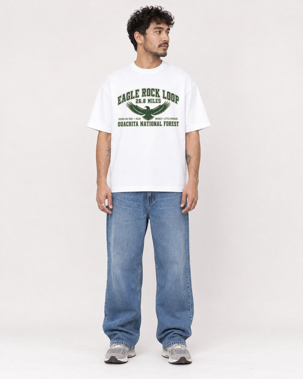 Mockup Boxy Heavyweight Tee White male full-body 42