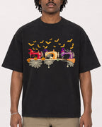 Mockup Boxy Heavyweight Tee Black male close-up 04