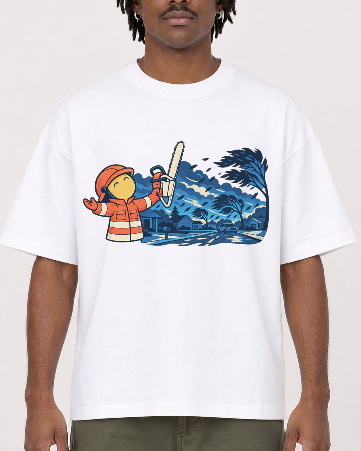 Mockup Boxy Heavyweight Tee White male close-up 04