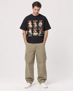 Mockup Boxy Heavyweight Tee Black male full-body 48