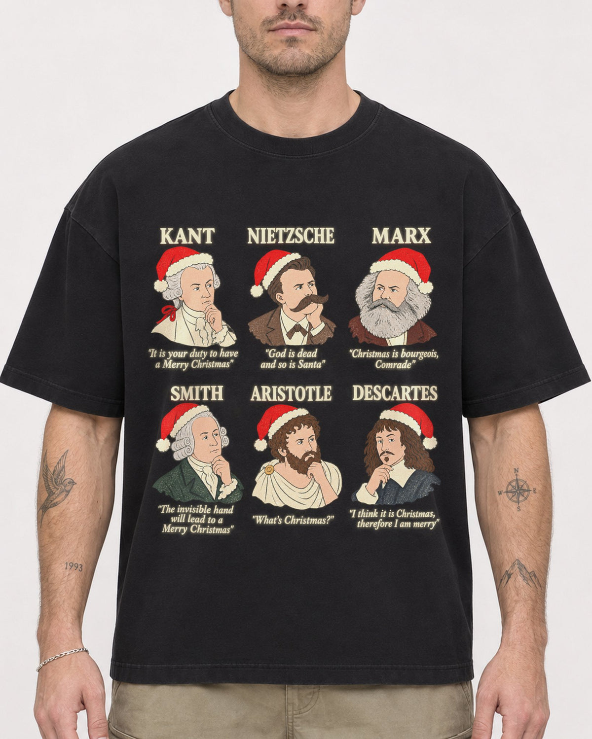 Mockup Boxy Heavyweight Tee Black male close-up 48