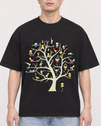 Mockup Boxy Heavyweight Tee Black male close-up 33