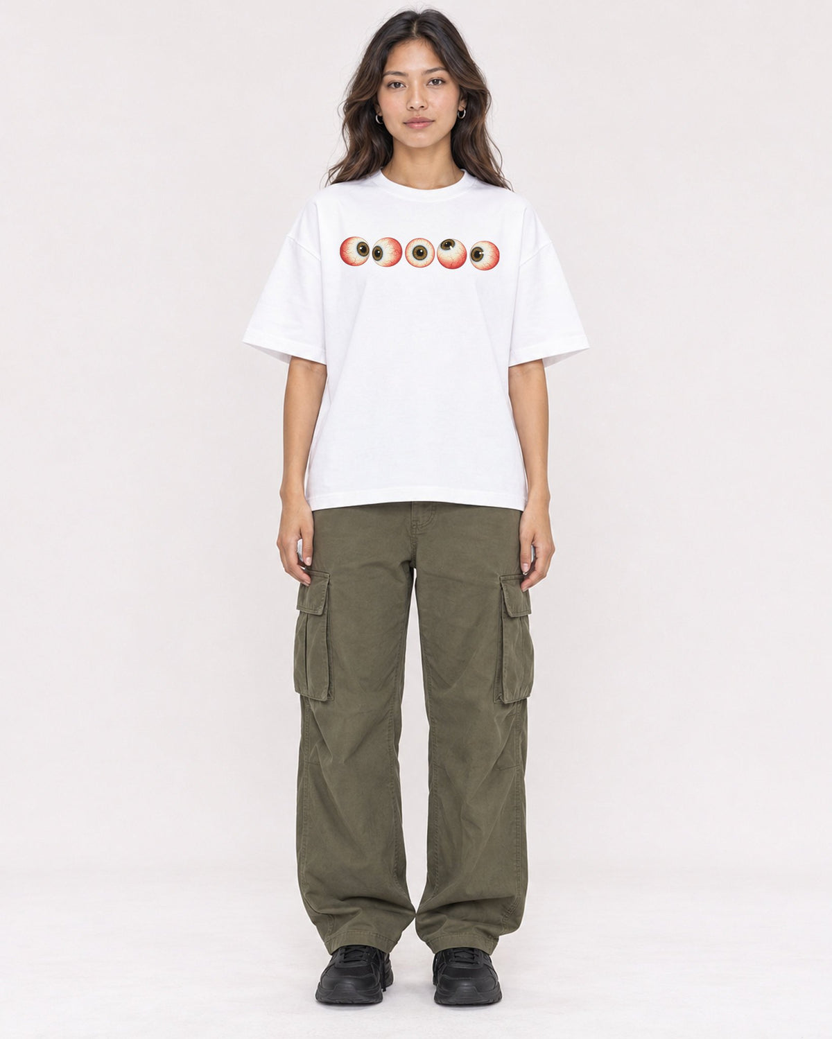 Mockup Boxy Heavyweight Tee White female full-body 02
