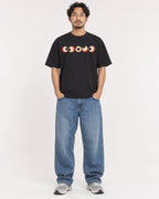 Mockup Boxy Heavyweight Tee Black male full-body 02