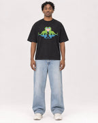 Mockup Boxy Heavyweight Tee Black male full-body 05