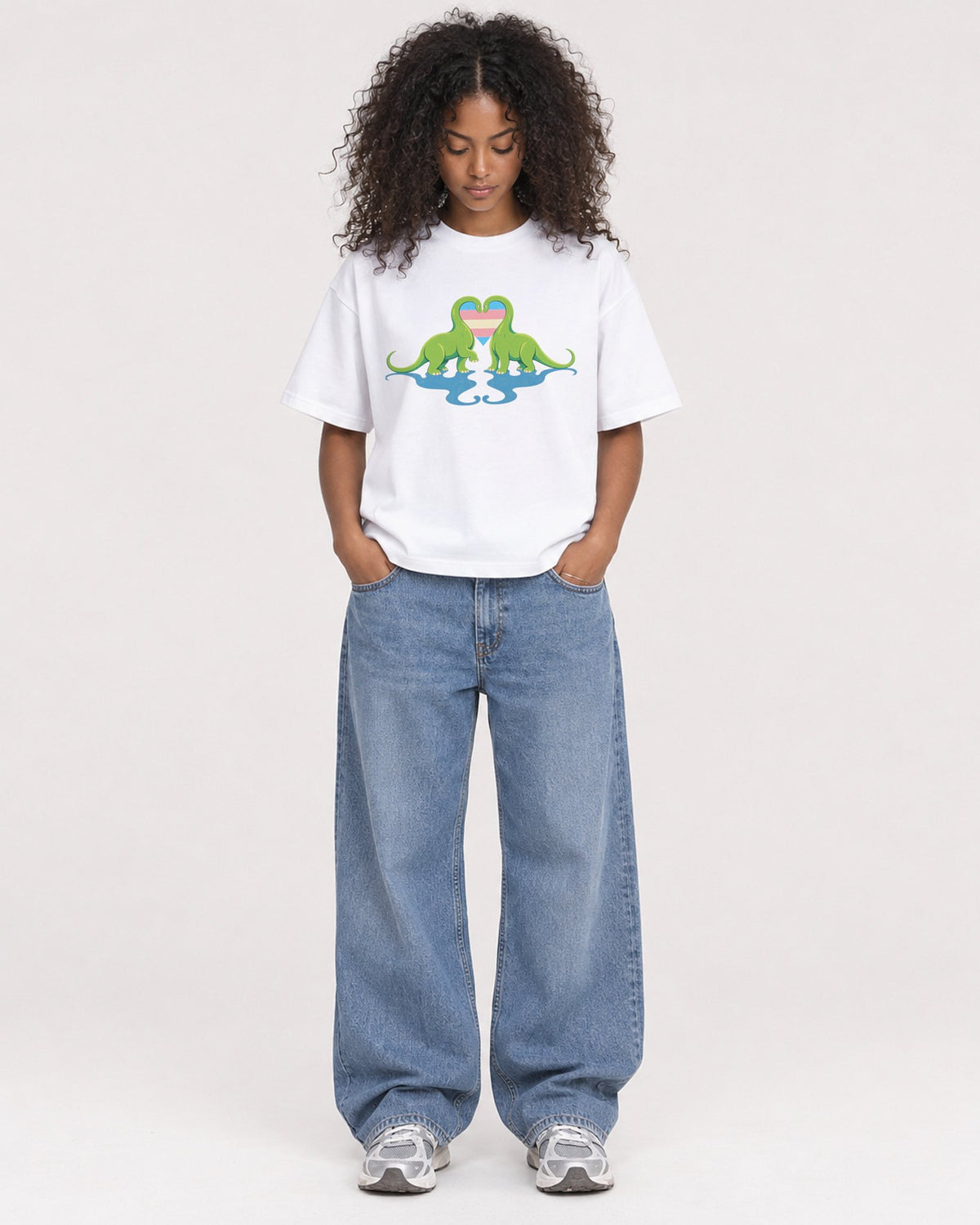 Mockup Boxy Heavyweight Tee White female full-body 05