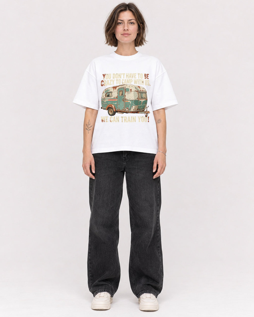 Mockup Boxy Heavyweight Tee White female full-body 18