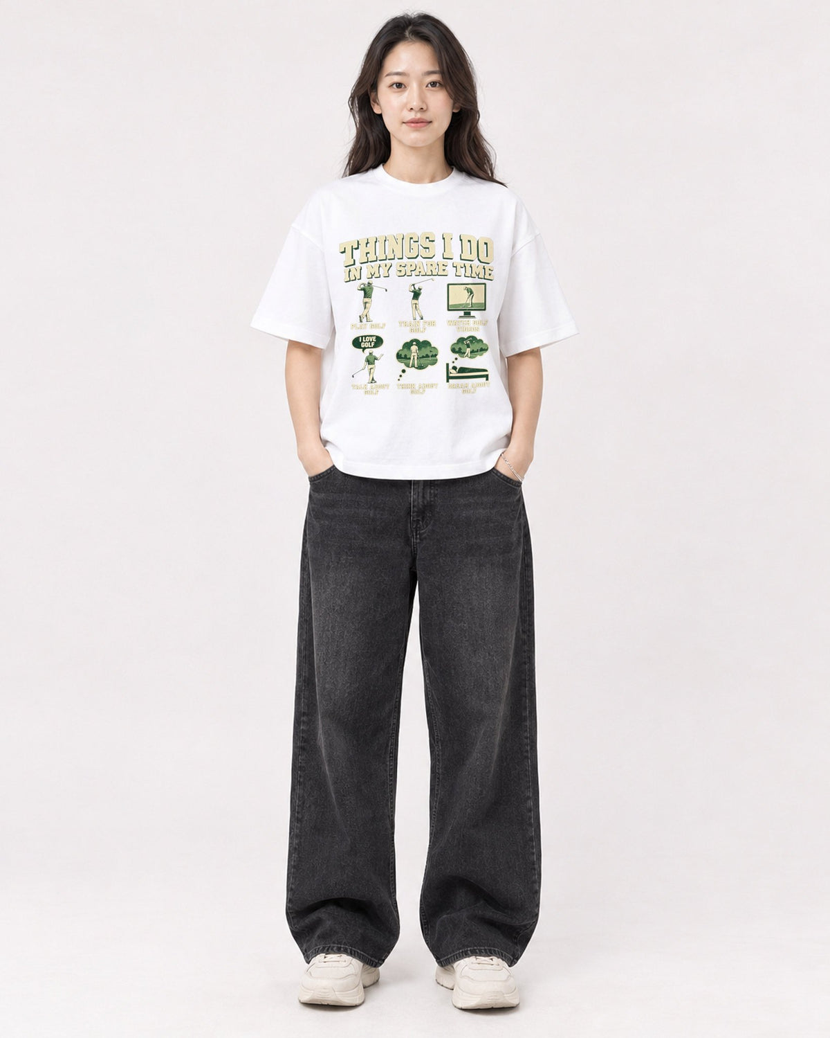 Mockup Boxy Heavyweight Tee White female full-body 03