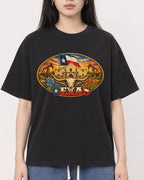 Mockup Boxy Heavyweight Tee Black female close-up 01