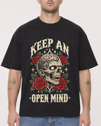 Mockup Boxy Heavyweight Tee Black male close-up 18
