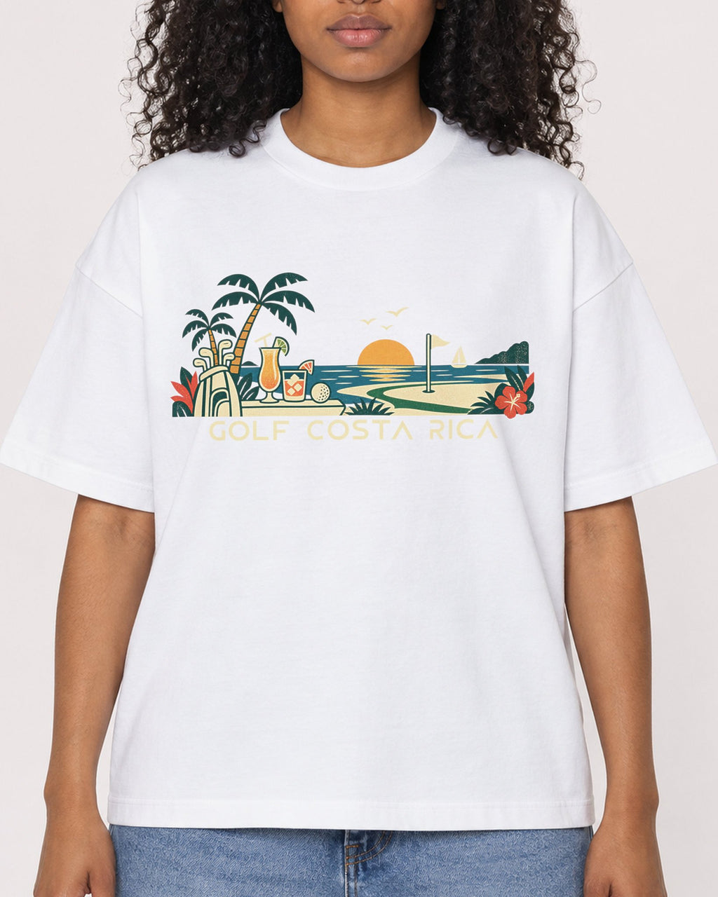 Mockup Boxy Heavyweight Tee White female close-up 05
