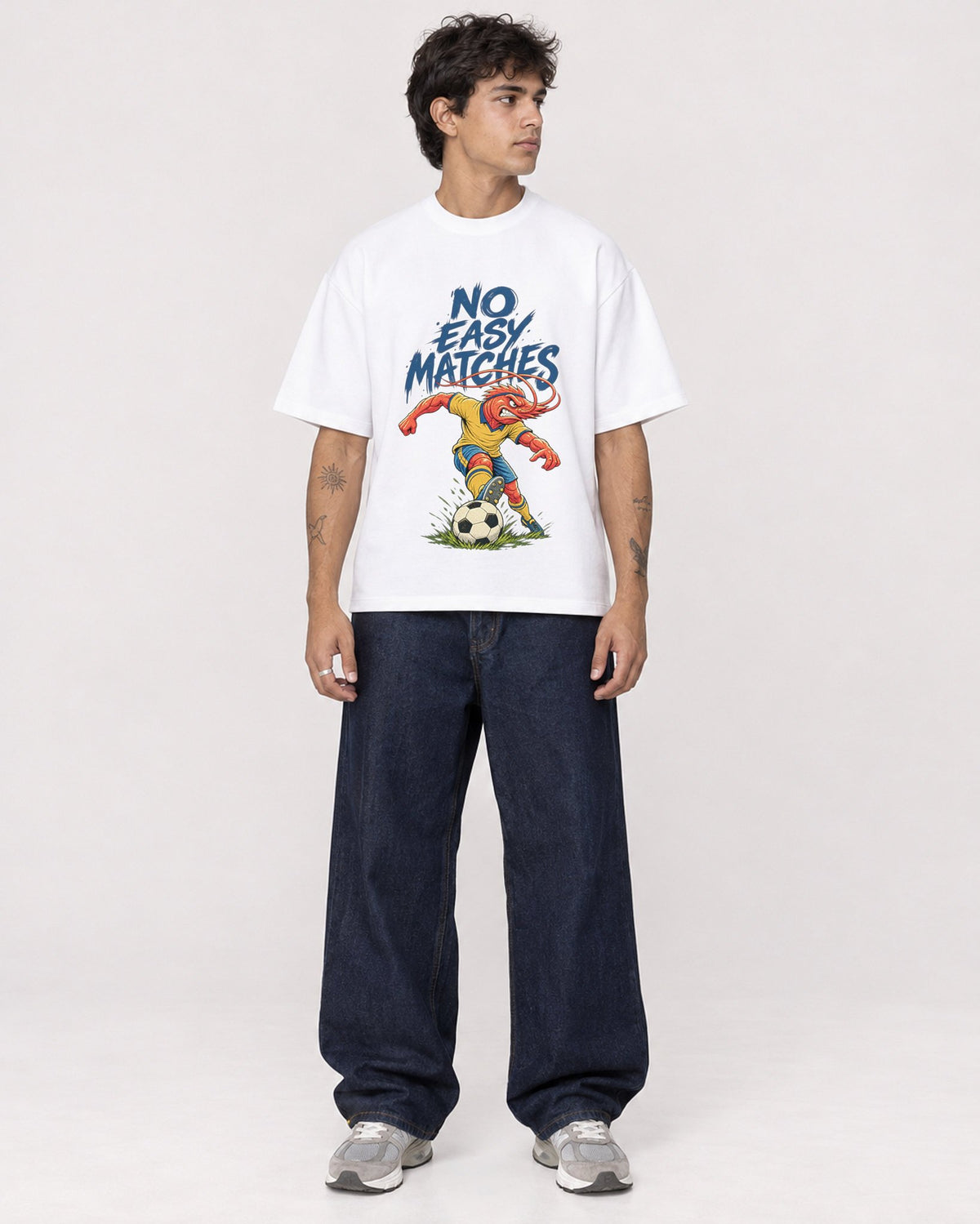 Mockup Boxy Heavyweight Tee White male full-body 06