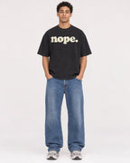 Mockup Boxy Heavyweight Tee Black male full-body 10