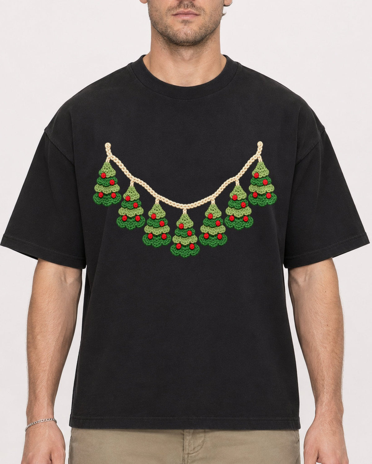 Mockup Boxy Heavyweight Tee Black male close-up 08