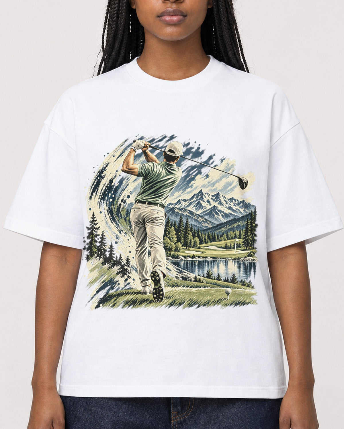 Mockup Boxy Heavyweight Tee White female close-up 04