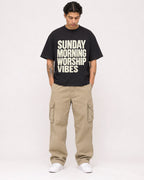 Mockup Boxy Heavyweight Tee Black male full-body 36