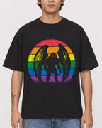 Mockup Boxy Heavyweight Tee Black male close-up 06