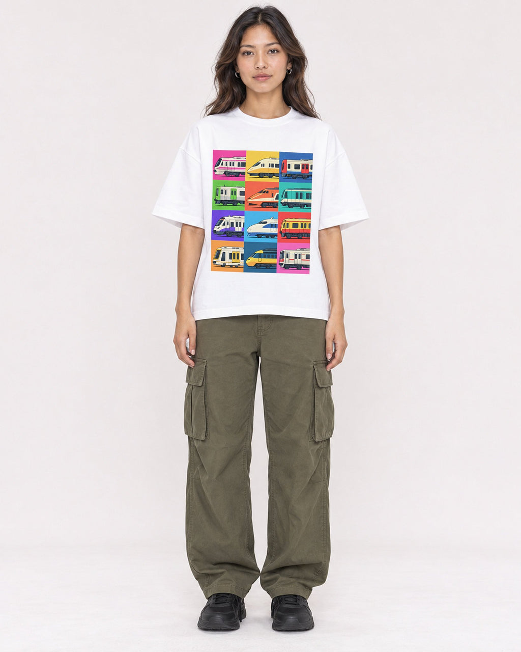 Mockup Boxy Heavyweight Tee White female full-body 02