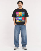 Mockup Boxy Heavyweight Tee Black male full-body 02
