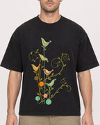 Mockup Boxy Heavyweight Tee Black male close-up 08