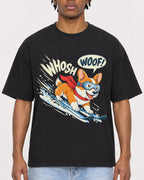 Mockup Boxy Heavyweight Tee Black male close-up 05