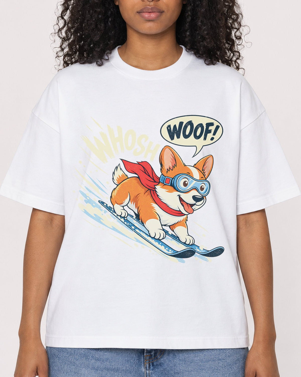 Mockup Boxy Heavyweight Tee White female close-up 05