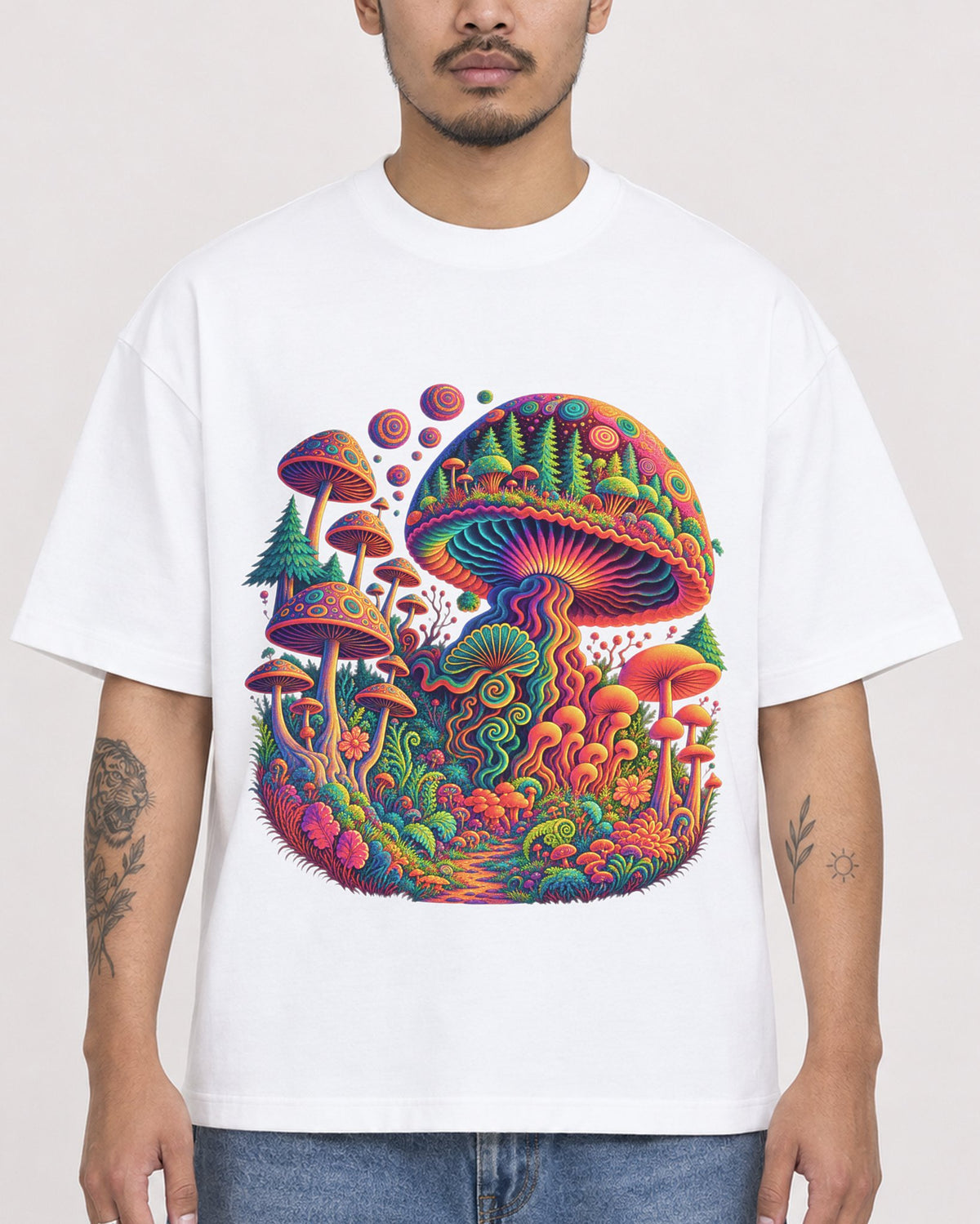 Mockup Boxy Heavyweight Tee White male close-up 12