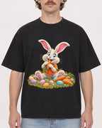 Mockup Boxy Heavyweight Tee Black male close-up 09