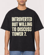 Mockup Boxy Heavyweight Tee Black male close-up 10