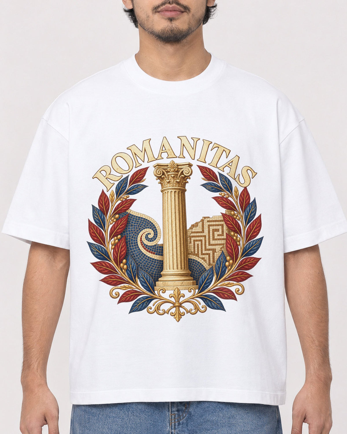 Mockup Boxy Heavyweight Tee White male close-up 02