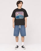 Mockup Boxy Heavyweight Tee Black male full-body 03