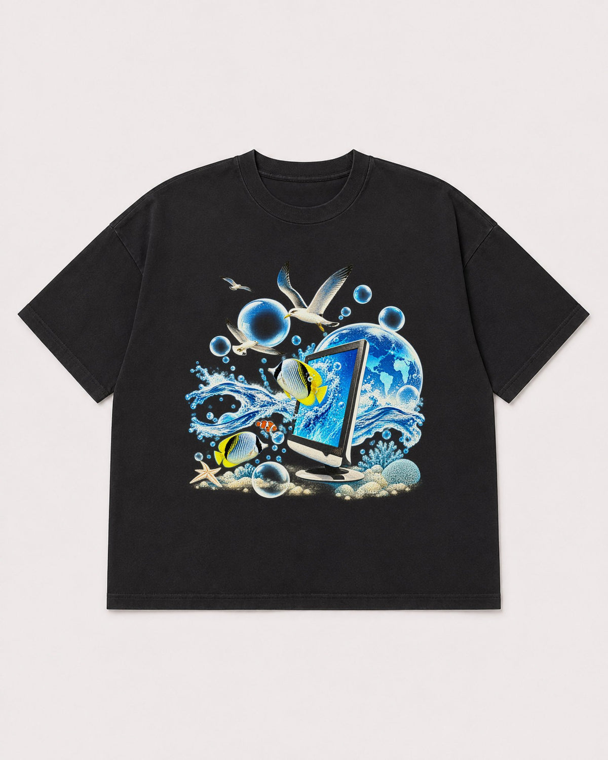 Mockup Boxy Heavyweight Tee Black product