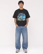 Mockup Boxy Heavyweight Tee Black male full-body 06
