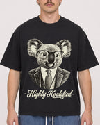 Mockup Boxy Heavyweight Tee Black male close-up 19