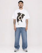 Mockup Boxy Heavyweight Tee White male full-body 12