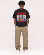 Mockup Boxy Heavyweight Tee Black male full-body 24