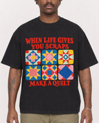 Mockup Boxy Heavyweight Tee Black male close-up 24