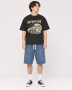 Mockup Boxy Heavyweight Tee Black male full-body 03