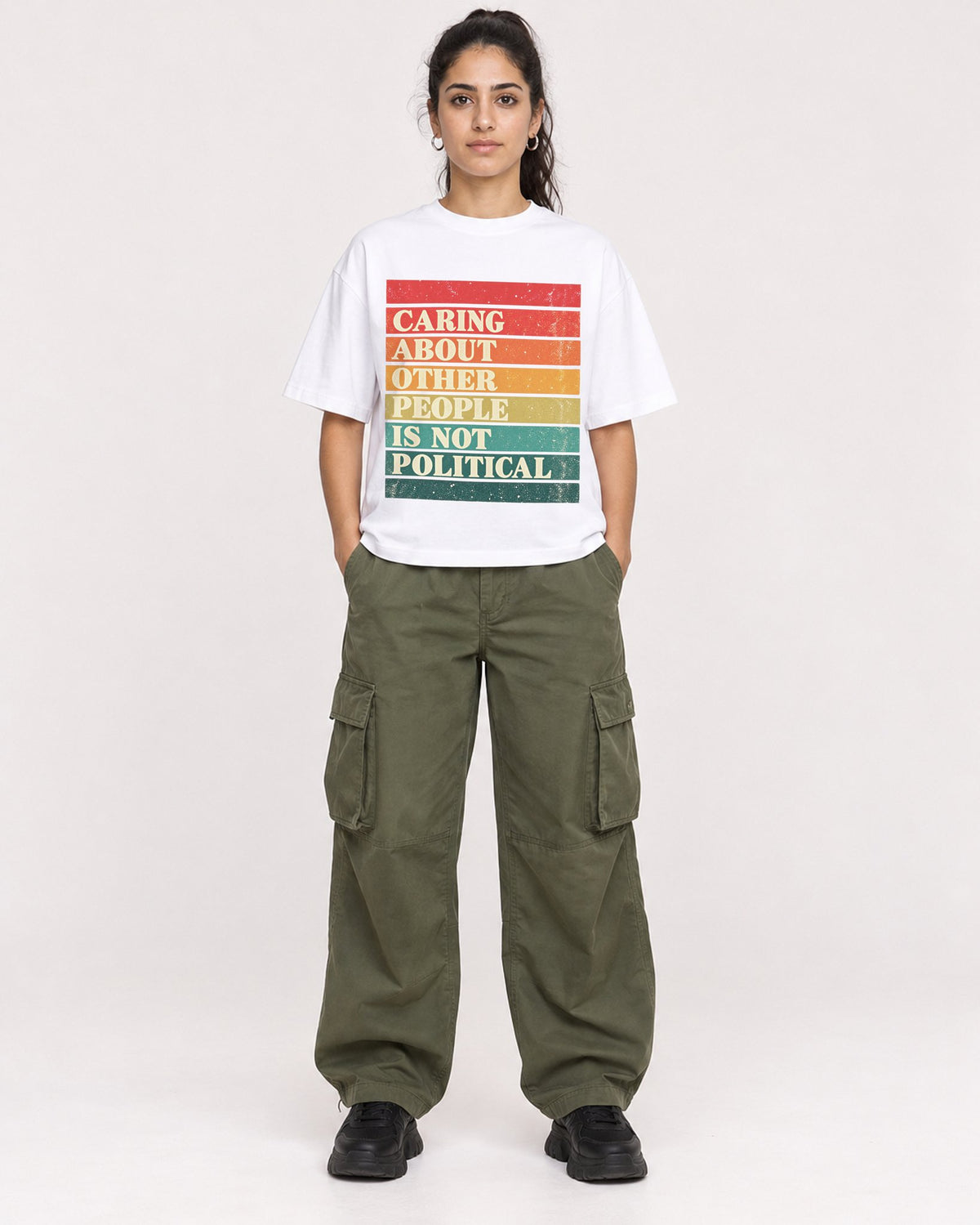 Mockup Boxy Heavyweight Tee White female full-body 47
