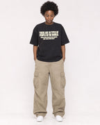 Mockup Boxy Heavyweight Tee Black female full-body 14