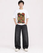 Mockup Boxy Heavyweight Tee White female full-body 23