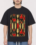 Mockup Boxy Heavyweight Tee Black male close-up 23