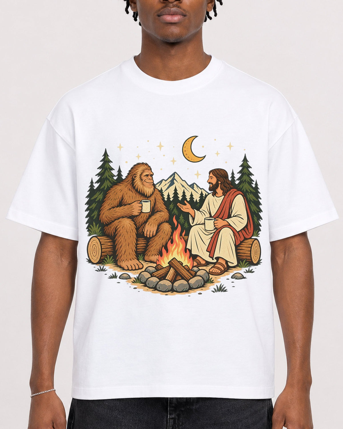 Mockup Boxy Heavyweight Tee White male close-up 05