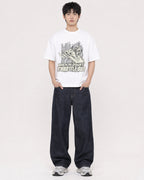 Mockup Boxy Heavyweight Tee White male full-body 01