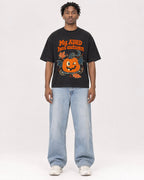 Mockup Boxy Heavyweight Tee Black male full-body 05